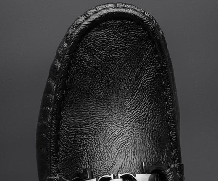 モカシン ローファー 上質本革金具飾りモカシン