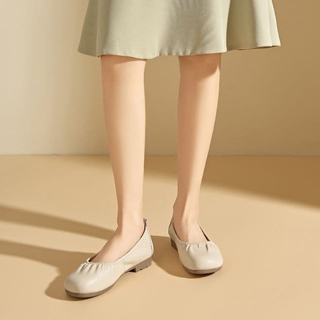 モカシン やわらか本革ギャザーモカシン