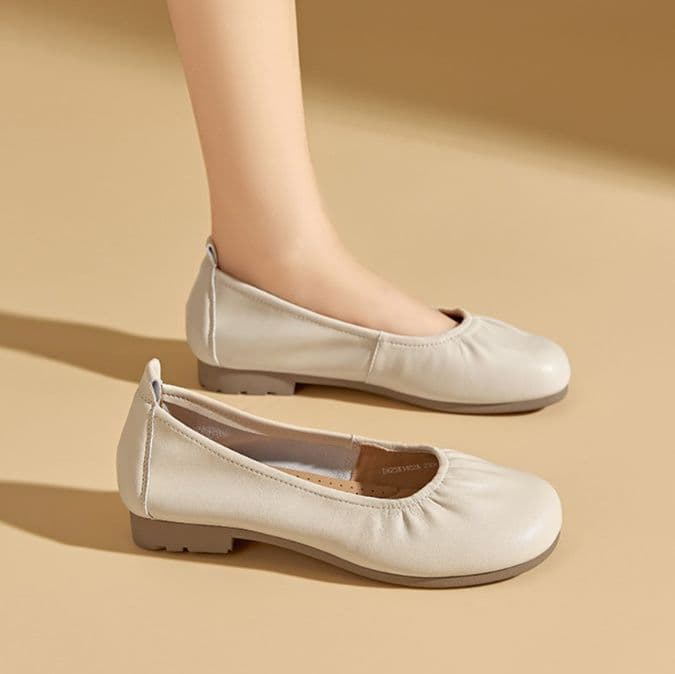 モカシン やわらか本革ギャザーモカシン