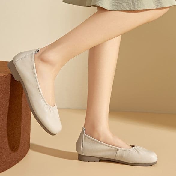 モカシン やわらか本革ギャザーモカシン