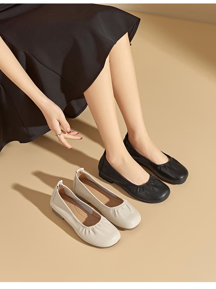 モカシン やわらか本革ギャザーモカシン