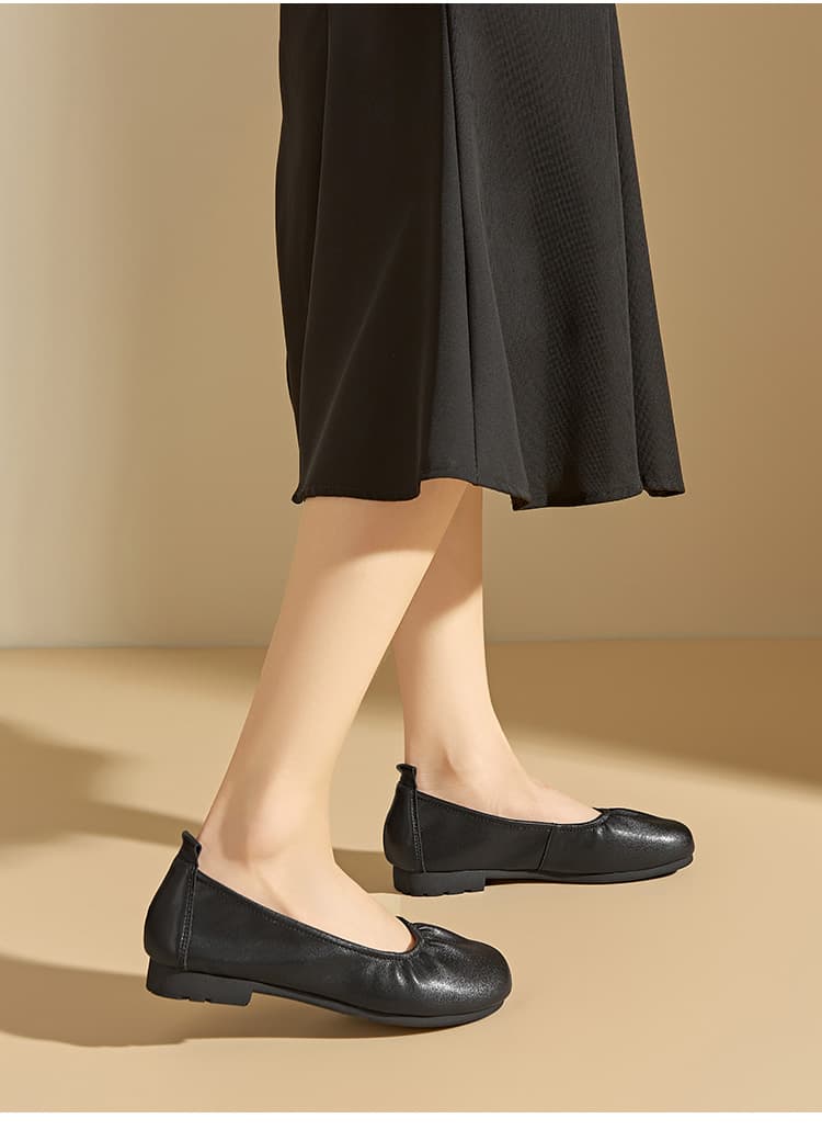 モカシン やわらか本革ギャザーモカシン