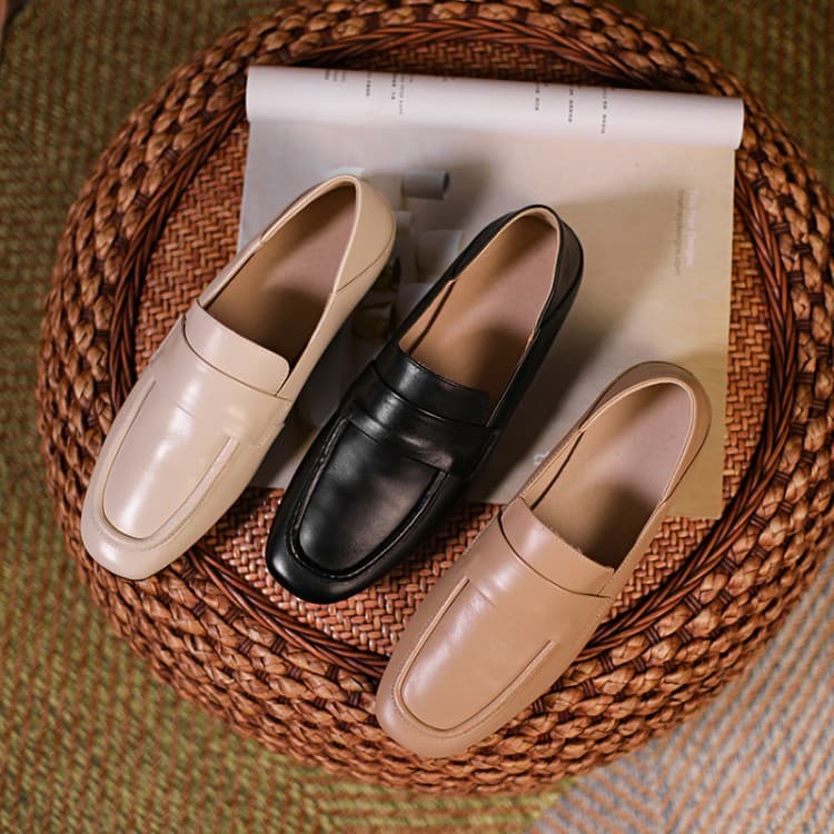 モカシン ローファー 上質レザーモカシン